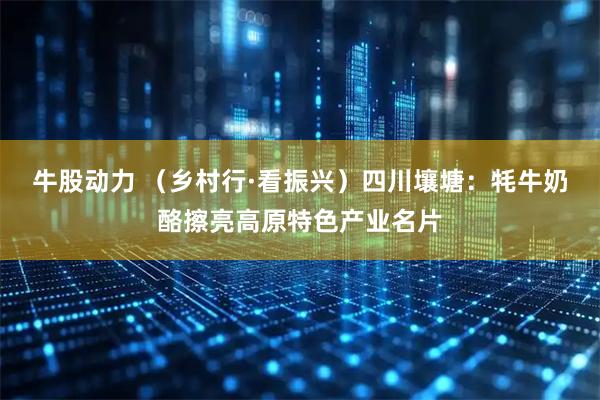 牛股动力 （乡村行·看振兴）四川壤塘：牦牛奶酪擦亮高原特色产业名片